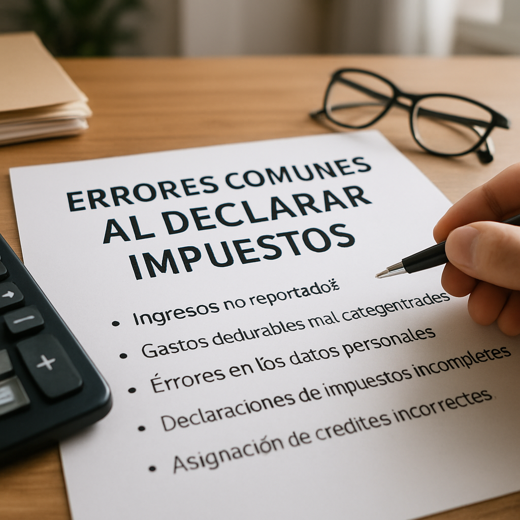 Errores comunes al declarar impuestos